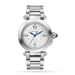 Pasha De Cartier Watch 35mm, Automatic Movement, Steel, Interchangeable Metal And Leather Straps